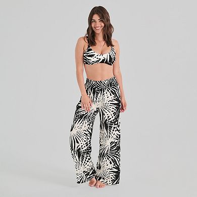 Women's Freshwater Smocked Waistband Swim Cover-Up Pants