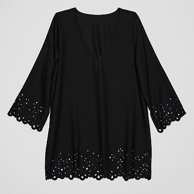Women's Freshwater Laser Cut Tunic Swim Cover-Up
