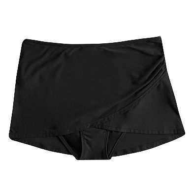Plus Size Freshwater Wrap Skirted Swim Bottoms