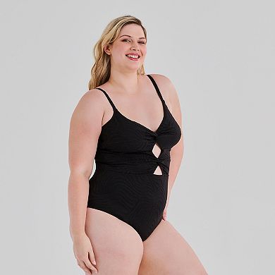 Plus Size Freshwater Twist One-Piece Swimsuit