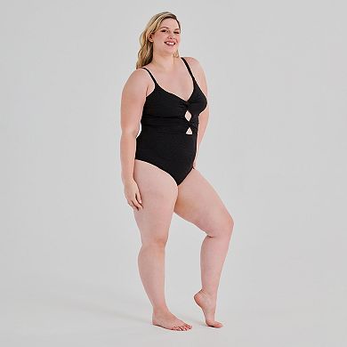 Plus Size Freshwater Twist One-Piece Swimsuit