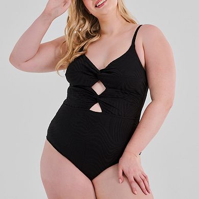 Plus Size Freshwater Twist One-Piece Swimsuit