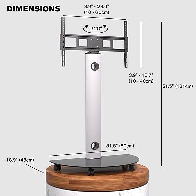 ProMounts Premium Rolling TV Stand with Swivel for 32"-72" Screens Holds up to 88 Lbs