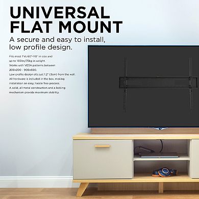 ProMounts Premium Flat / Fixed TV Wall Mount for 60" to 110" TVs Up to 165lbs