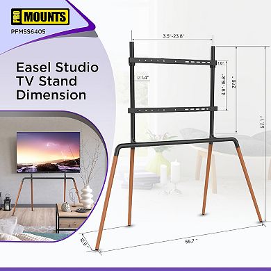 ProMounts Premium  Easel TV Stand Mount for 42"-84" TVs and Holds Up to 99 Lbs