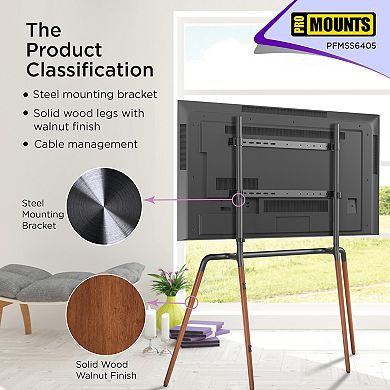 ProMounts Premium  Easel TV Stand Mount for 42"-84" TVs and Holds Up to 99 Lbs