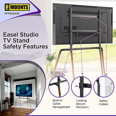ProMounts Premium  Easel TV Stand Mount for 42"-84" TVs and Holds Up to 99 Lbs