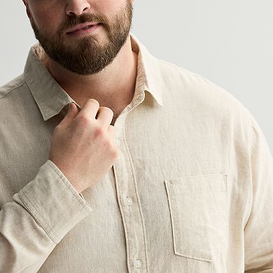 Big & Tall Sonoma Goods For Life® Perfect Length Long Sleeve Linen Shirt