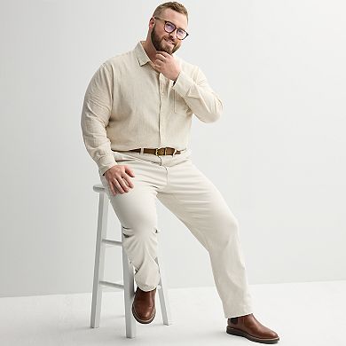 Big & Tall Sonoma Goods For Life® Perfect Length Long Sleeve Linen Shirt