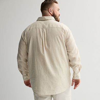 Big & Tall Sonoma Goods For Life® Perfect Length Long Sleeve Linen Shirt