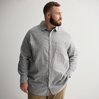 Big & Tall Sonoma Goods For Life® Perfect Length Long Sleeve Linen Shirt