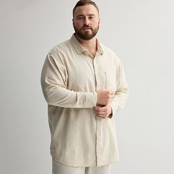 Big & Tall Sonoma Goods For Life® Perfect Length Long Sleeve Linen Shirt
