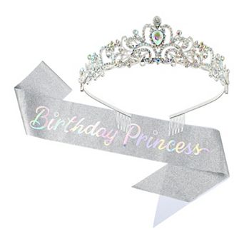 1 Set Birthday Tiara Crown, Birthday Princess Party Queen Tiara Headbands For Girl Women