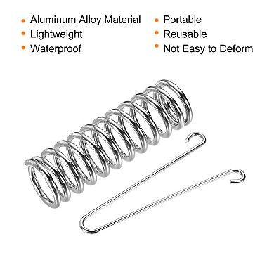 4.7"x1.5" Stainless Steel Tent Spring Buckle Rope Tensioner Silver 2pcs