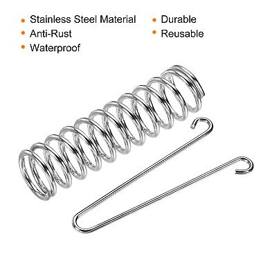 3.5"x1.2" Stainless Steel Tent Spring Buckle Rope Tensioner Silver 10pcs