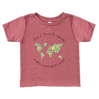 What A Wonderful World Toddler Short Sleeve Graphic Tee