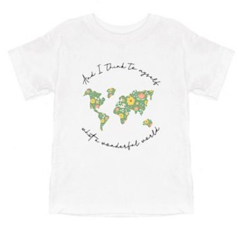 What A Wonderful World Toddler Short Sleeve Graphic Tee