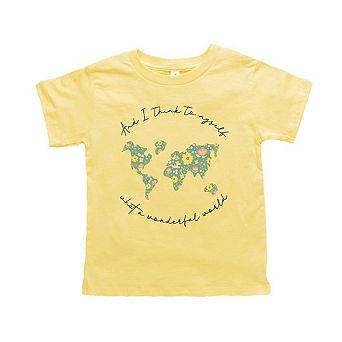 What A Wonderful World Toddler Short Sleeve Graphic Tee