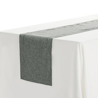 Home Decoration Eyelet Hollow Out Flat Corner Table Runner 12 X 71 in 1 pc 12" X 71"