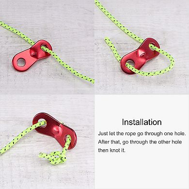 7mm Diameter 2 Hole Tent Cord Adjuster Aluminum Rope Tensioner 20 Pack