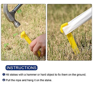 9.1 Inch Plastic Camping Tent Stakes Pegs With Hook 10 Pack