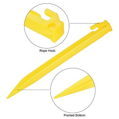 9.1 Inch Plastic Camping Tent Stakes Pegs With Hook 10 Pack