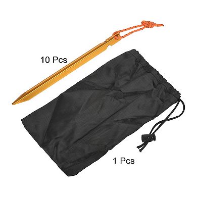 7.1 Inch Y-beam Aluminum Tent Stakes With Pull Rope Kit 10pcs And A Storage Bag