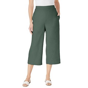 Woman Within Plus Size Linen Capri