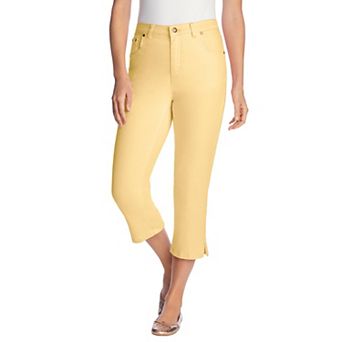 Woman Within Plus Size Petite Stretch Denim Five-Pocket Capri Jeans