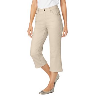 Woman Within Plus Size Petite Stretch Denim Five-Pocket Capri Jeans