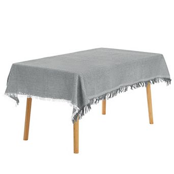 Picnic Dinner Cotton Linen Tassels Oil-proof Table Cover 1 pc 71" X 71"