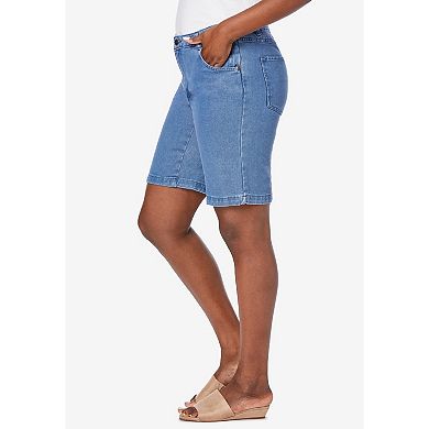 Jessica London Women's Plus Size Classic Cotton Denim Shorts