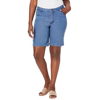 Jessica London Women's Plus Size Classic Cotton Denim Shorts