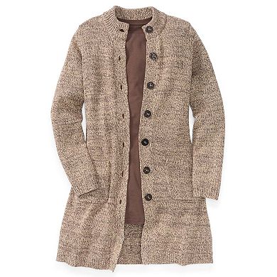 Woman Within Plus Size Marled Jacket Duster Sweater