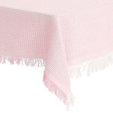 Picnic Dinner Cotton Linen Tassels Oil-proof Table Cover 1 Pc 51" X 91"