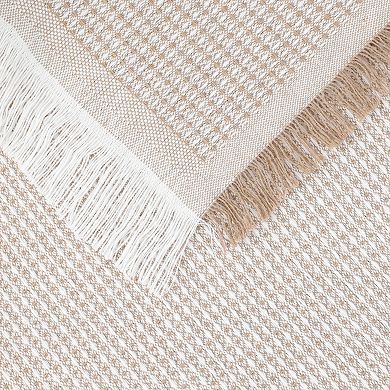 Picnic Dinner Cotton Linen Tassels Oil-proof Table Cover 1 Pc 51" X 71"