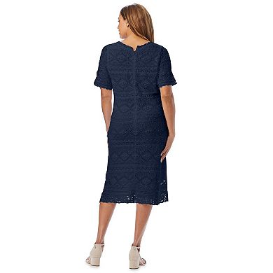 Jessica London Women's Plus Size Crochet Dress