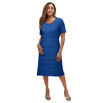 Jessica London Women's Plus Size Crochet Dress