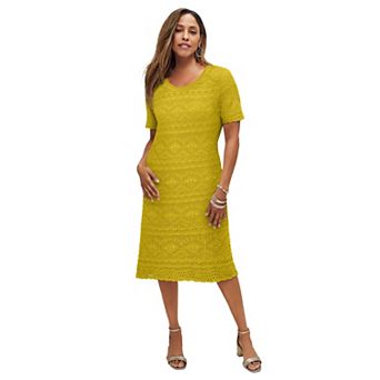 Jessica London Women's Plus Size Crochet Dress