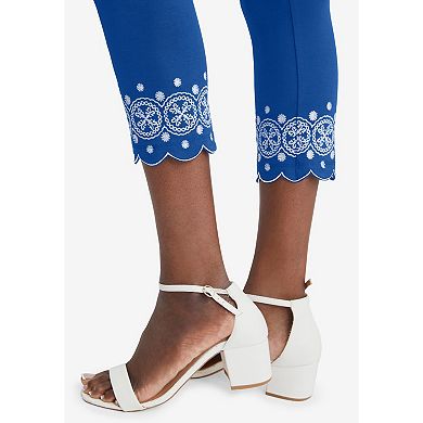 Jessica London Women's Plus Size Everyday Stretch Cotton Capri Legging