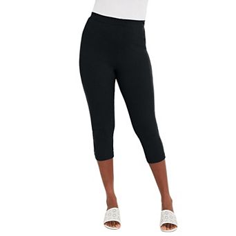Jessica London Women's Plus Size Everyday Stretch Cotton Capri Legging