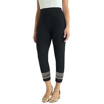 Jessica London Women's Plus Size Everyday Stretch Cotton Capri Legging