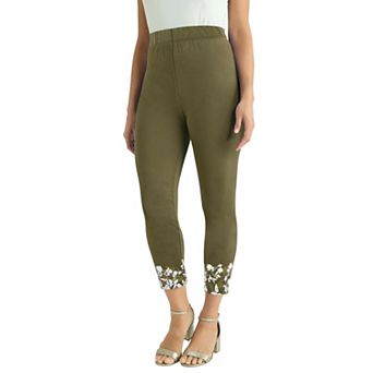 Jessica London Women's Plus Size Everyday Stretch Cotton Capri Legging