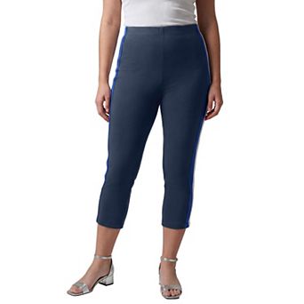 Jessica London Women's Plus Size Everyday Stretch Cotton Capri Legging