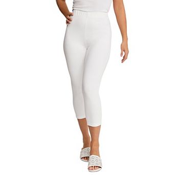 Jessica London Women's Plus Size Everyday Stretch Cotton Capri Legging