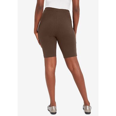 Jessica London Women's Plus Size Everyday Stretch Cotton Bike Short