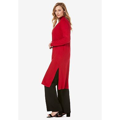 Jessica London Women's Plus Size Cotton Cashmere Duster Sweater