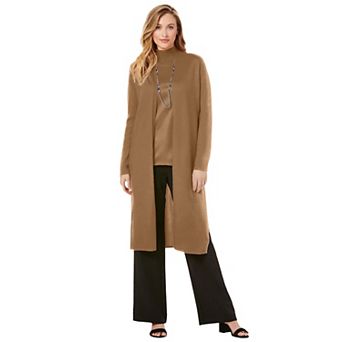 Jessica London Women's Plus Size Cotton Cashmere Duster Sweater