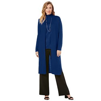 Jessica London Women's Plus Size Carefree Cashmere Duster Sweater