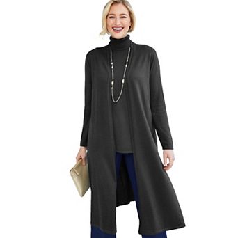 Jessica London Women's Plus Size Carefree Cashmere Duster Sweater